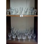 2 shelves of good glasses (over 30 pieces)