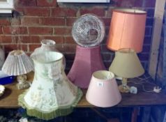 A quantity of lamp/light shades