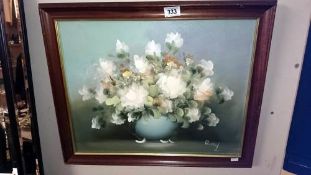 An oil on canvas 'floral display' signed