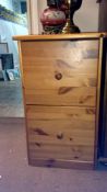 A pine 2 drawer office cabinet