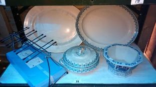 2 platters & tureen etc.