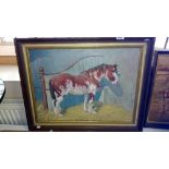 A painting on board of a horse signed Clark