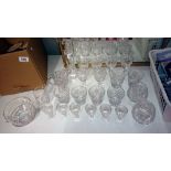 A quantity of Victorian & other glassware including overlaid jug & bowl a/f