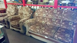 A 3 seater sofa & 2 armchairs