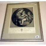 A framed & glazed picture of mother & children