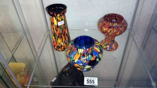 3 items of art glass