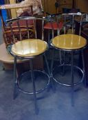 A pair of good quality chromed high stools