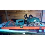 A chainsaw & electric plane etc.