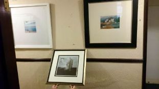 3 framed & glazed pictures 'sea scene' etc.