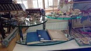 A 2 tier glass coffee table