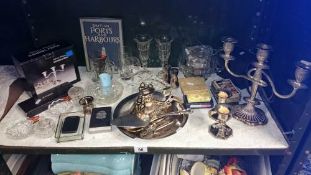 A mixed lot including silver plate & glassware etc.