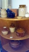 A quantity of pottery, cooking pots & jugs etc.