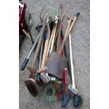 A large quantity of garden tools etc.