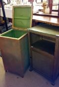 A Lloyd loom style linen bin & cupboard