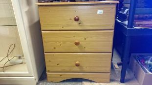 A 3 drawer chest of drawers