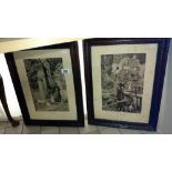 A pair of framed & glazed Edwardian nostalgic prints