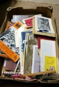 A quantity of miscellaneous including football programmes & pictures etc.