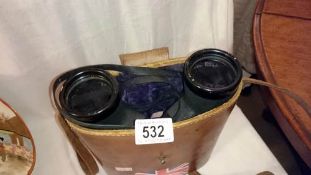 A pair of cased binoculars