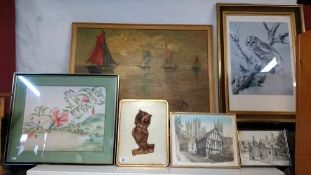 A quantity of framed & glazed pictures etc.