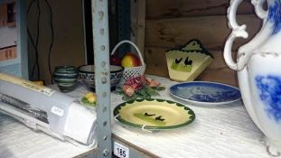 A quantity of miscellaneous items including fruit basket & plates etc.