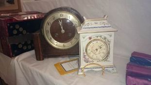 A mantle clock & Franklin Mint clock (handle a/f)