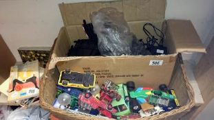 A quantity of Die Cast toys & Scalextric accessories