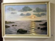 A framed painting 'seascape'