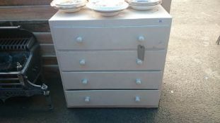Painted plywood chest of drawers
