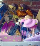 A quantity of dolls & teddies (some still wrapped)