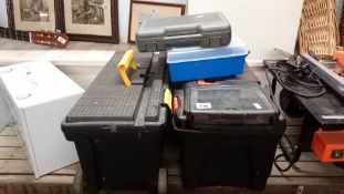 2 tool boxes of electrician & plumbers tools etc.