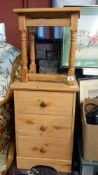 A 3 drawer chest & a small table