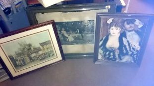 2 framed & glazed pictures & 1 other