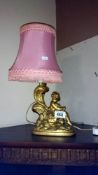 A cherub lamp