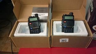 2 boxed Baofeng walkie talkies