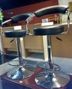 2 adjustable metal framed stools