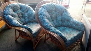 2 cane conservatory chairs