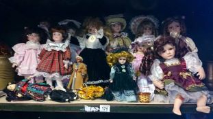 A quantity of dolls