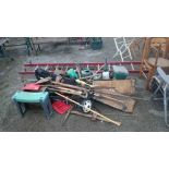 Large quantity of tools, ladder, garden items etc
