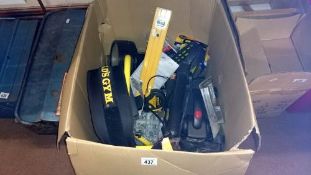 A large box of tools & torches etc.