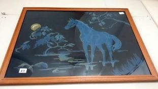 A framed & glazed horse picture
