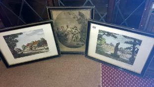 3 framed & glazed pictures