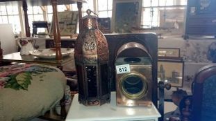 A brass lantern & 1 other