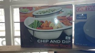 A chip & dip on metal stand