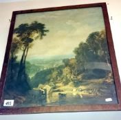 A framed & glazed picture 'river scene'