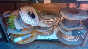 A quantity of reels of electrical cable