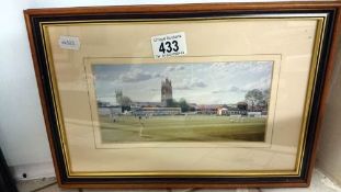 A framed & glazed engraving 'opening over at Taunton' signed Maurice Bishop