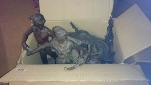 A quantity of Spelter figures a/f