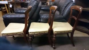 3 mahogany Victorian chairs