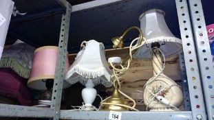 A quantity of table lamps