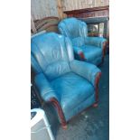 2 leather armchairs